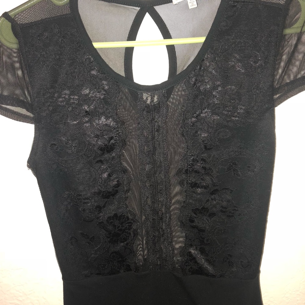 Black lace leotard